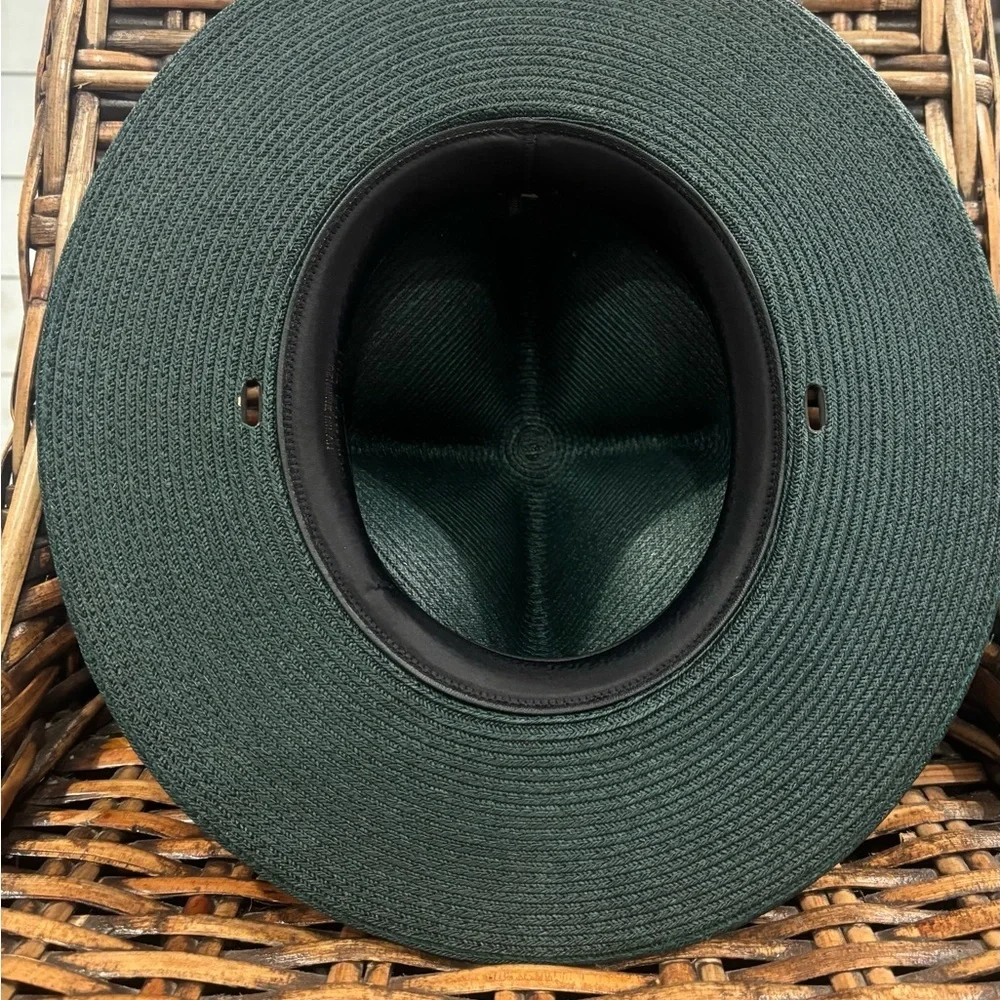 The Lawman Genuine Milan Mens Straw Western Fedora Style Hat Green